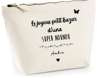 Pochette nounou, cadeau nounou fin de contrat, trousse nounou personnalisée