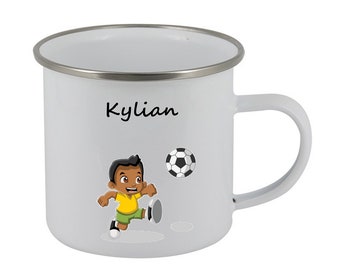 Personalisierte Kindertasse, Emaille-Kindertasse, Kindergarten-Kindertasse, Vorname-Kindertasse, anpassbare Kindergarten-Tasse