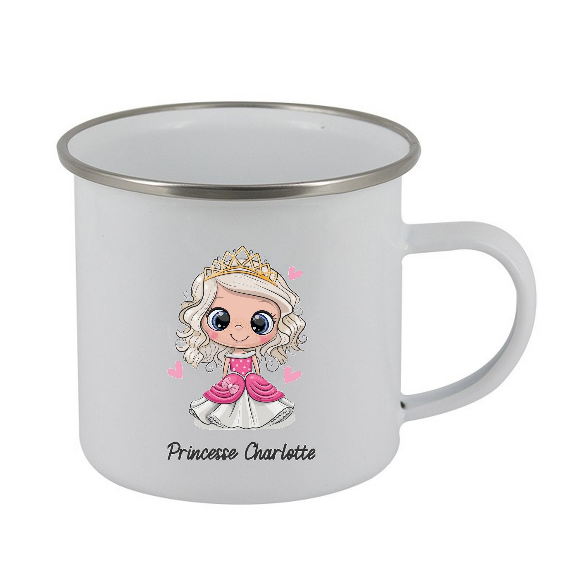 Gobelet Personnalisé Enfant, Tasse Mug Émaillé, en Émail, Personnalisée, Verre Enfant Personnalisabl