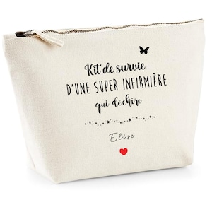 Pochette infirmière personnalisée, trousse infirmière, cadeau infirmière image 1