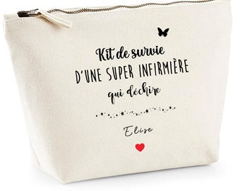 Pochette infirmière personnalisée, trousse infirmière, cadeau infirmière