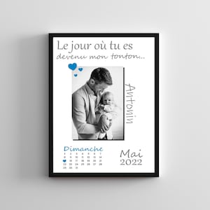 Affiche tonton, cadeau tonton personnalisé, super tonton