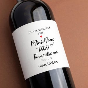 Etiquette bouteille tonton, annonce grossesse tonton, cadeau futur tonton, tu vas devenir tonton