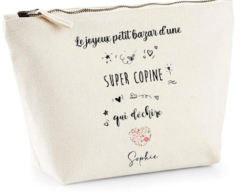 Pochette copine, cadeau meilleure amie, pochette personnalisée, trousse personnalisable