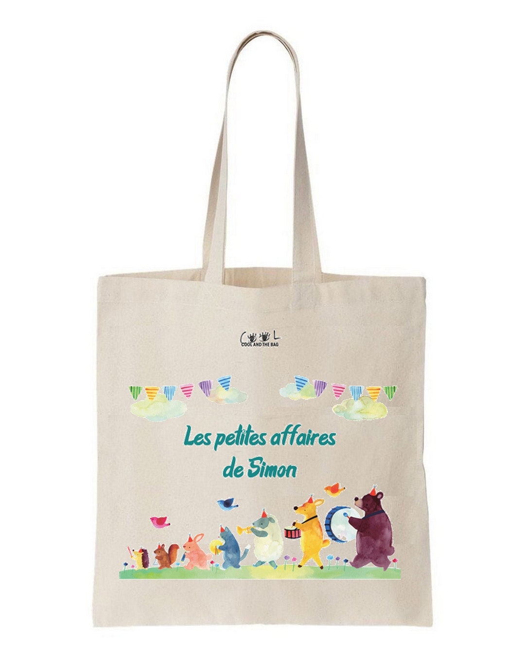 Tote Bag Enfant - Vehicules Tractopelle à Personnaliser - Rentrée Scolaire - Crèche - Maternelle - Sorties En Famille