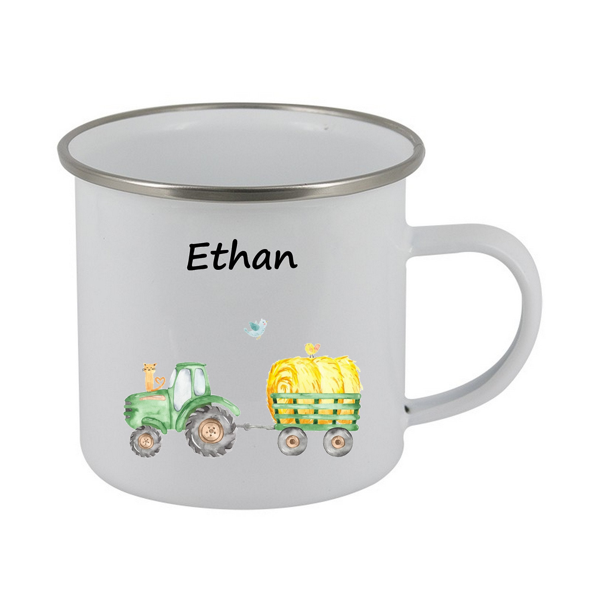 Gobelet Personnalisé Enfant, Tasse Incassale Mug Émaillé, en Émail, Personnalisée, Verre Enfant Pers