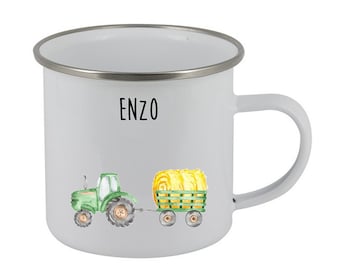 Personalisierte Kindertasse, Emaille-Kindertasse, Kindergarten-Kindertasse, Vorname-Kindertasse, anpassbare Kindergarten-Tasse