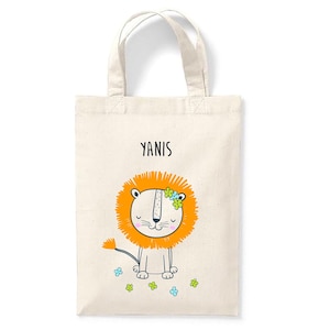 Petit tote bag enfant personnalisé 18x24cm, mini tote bag école maternelle, sac pour la crèche, sac à doudou