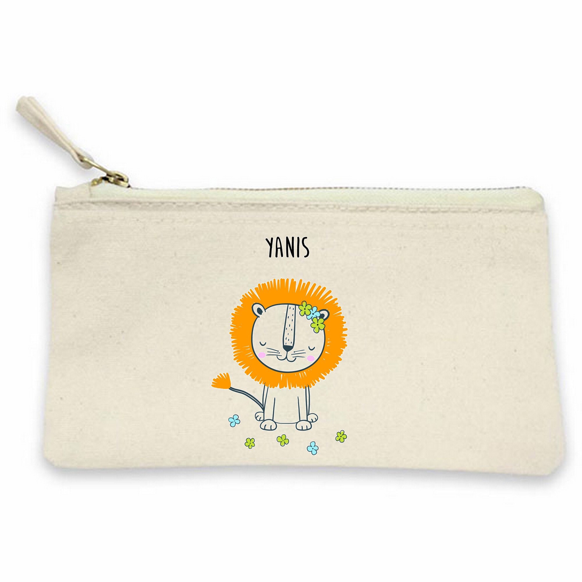 Trousse École, Trousse Enfant, Enfant Personnalisée, Personnalisable, Crayon, Scolaire, Lion