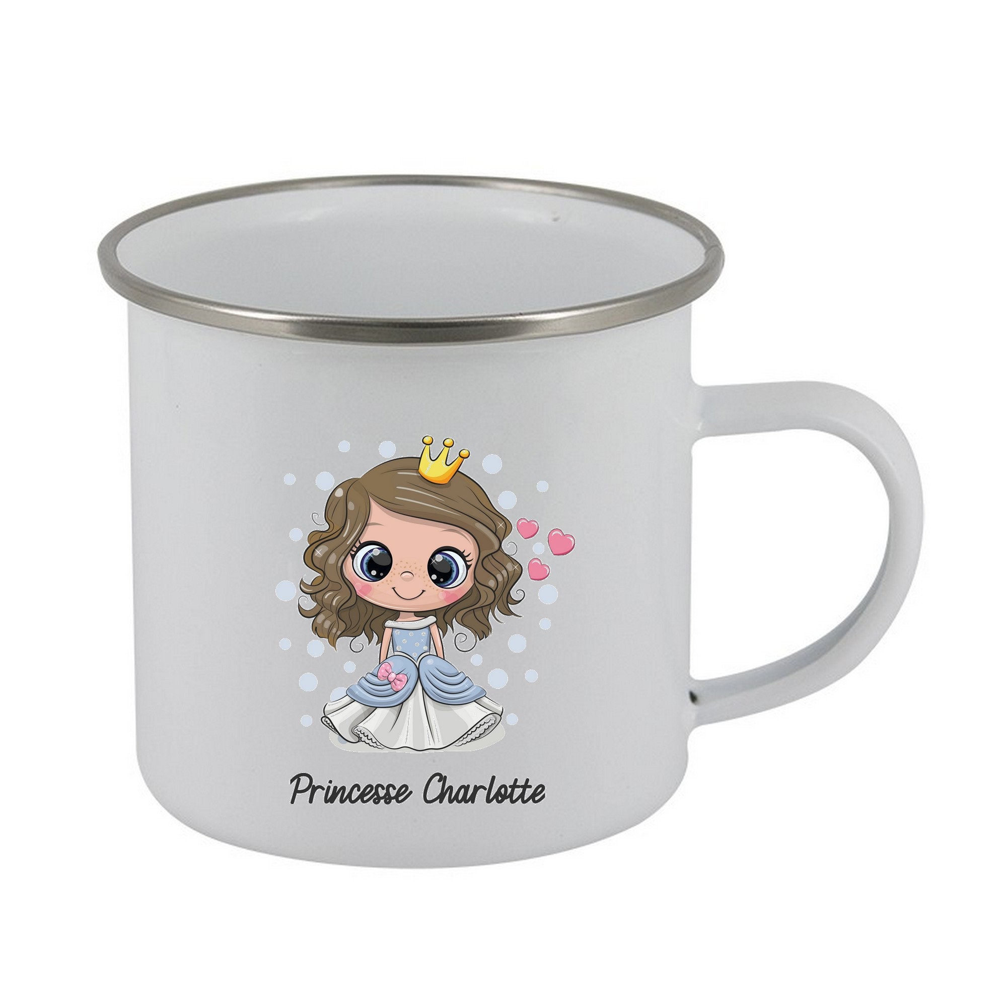 Gobelet Personnalisé Enfant, Tasse Mug Émaillé, en Émail, Personnalisée, Verre Enfant Personnalisabl