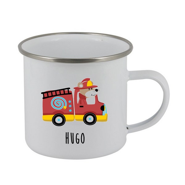 Tasse enfant personnalisée, mug enfant émail, gobelet enfant maternelle, gobelet enfant prénom, mug école maternelle personnalisable