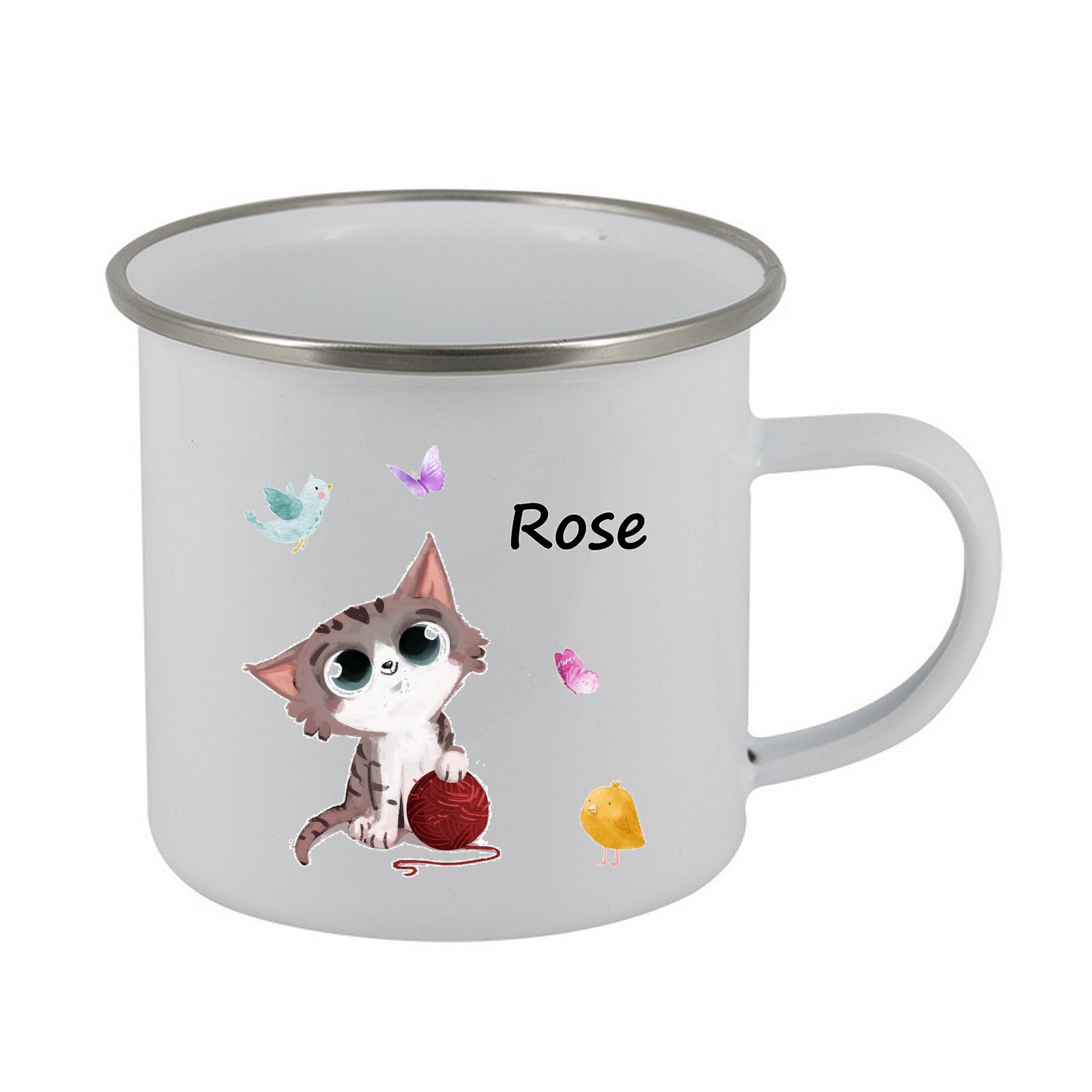 Gobelet Personnalisé Enfant, Tasse Mug Émaillé, en Émail, Personnalisée, Verre Enfant Personnalisabl