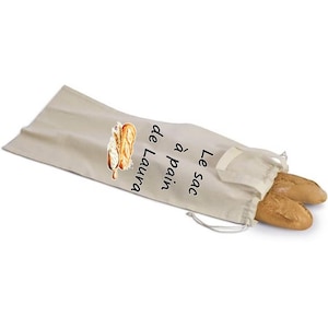 Sac à pain personnalisé avec lanière, sac à baguettes