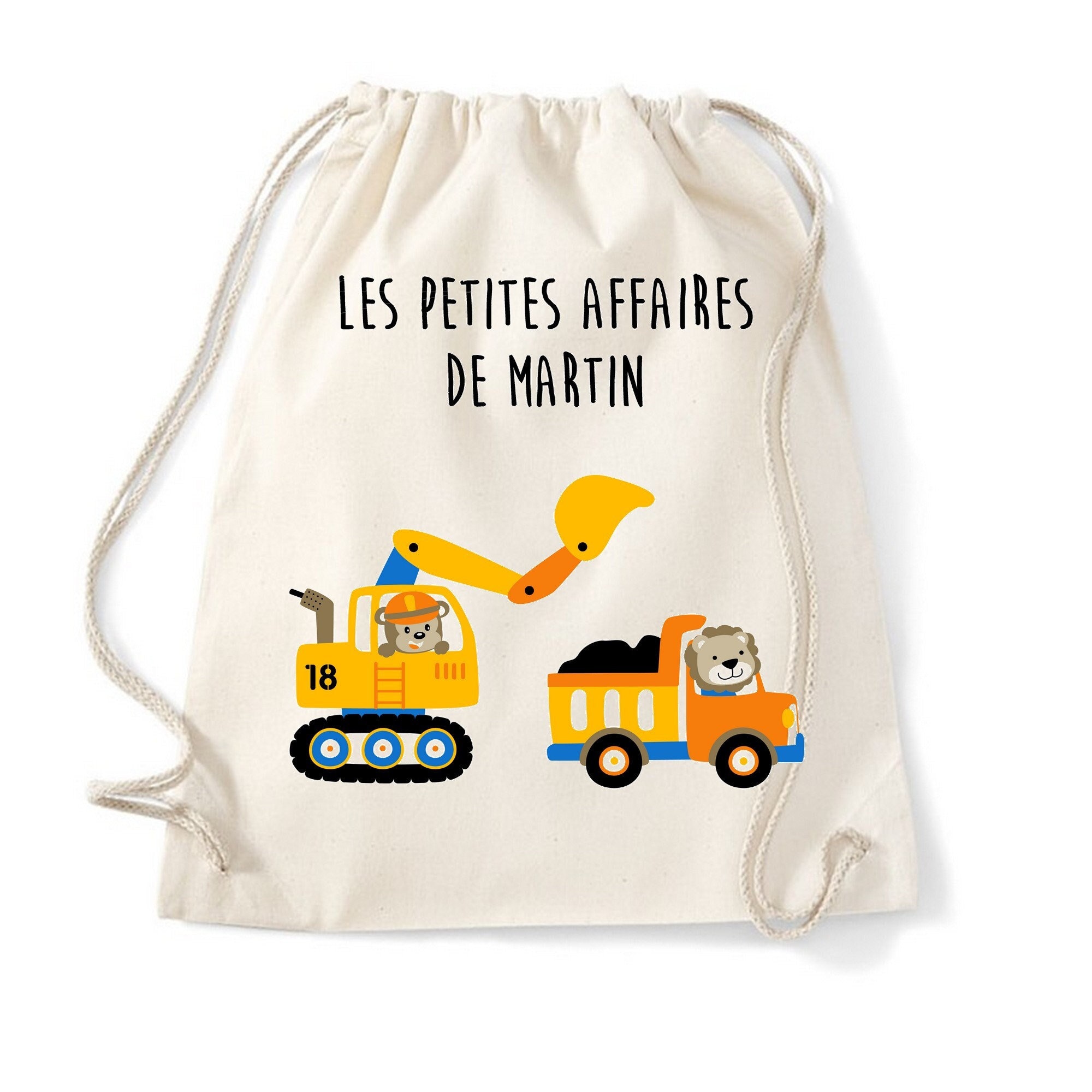 Personalized child s backpack customizable child s tote bag construction site child s tote bag comforter bag change bag nursery school bag