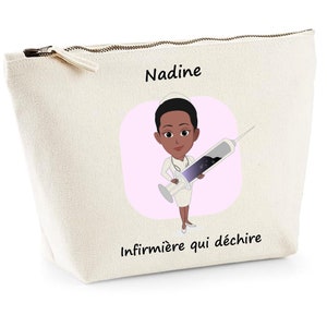 Pochette infirmière personnalisée, trousse infirmière personnalisable, cadeau infirmière