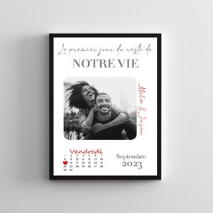 Personalized couple gift, first meeting couple poster, meeting date frame, Valentine's Day gift