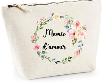 Pochette mamie, fête des grand mères, cadeau mamie, trousse mamie personnalisée