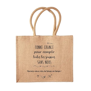 Retirement gift for female work colleague, burlap tote bag, humorous retirement gift