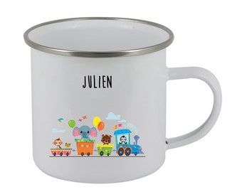 Personalisierte Kindertasse, Emaille-Kindertasse, Kindergarten-Kindertasse, Vorname-Kindertasse, anpassbare Kindergarten-Tasse