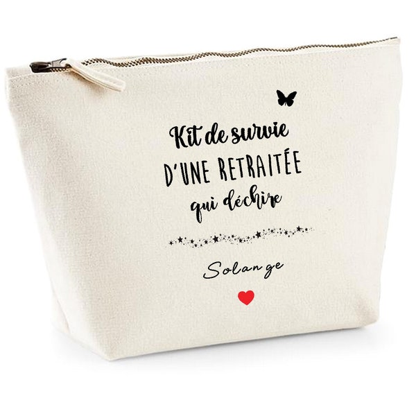 Cadeau départ en retraite, cadeau retraite, retraite femme, pochette retraite personnalisée