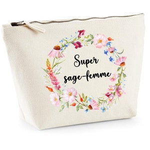 Pochette sage femme personnalisée, cadeau sage femme, cadeau remerciement noel