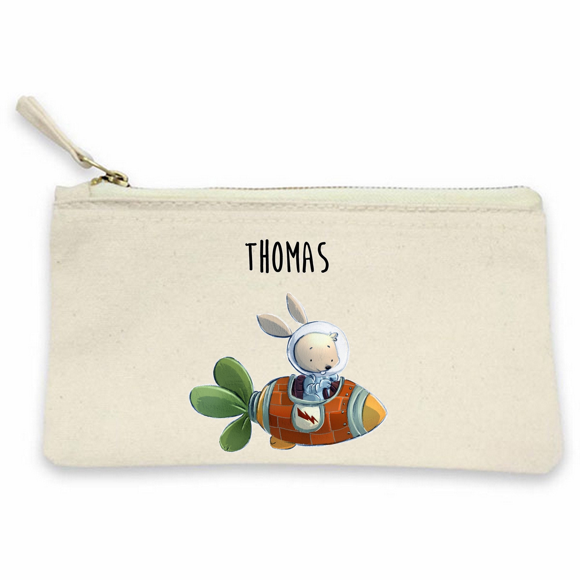 Trousse École, Trousse Enfant, Enfant Personnalisée, Personnalisable, Crayon, Scolaire, Lapin