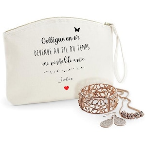 Pochette collègue personnalisée, cadeau collègue amie