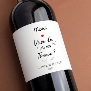 Witness bottle label, wedding witness gift, will you be my witness, witness announcement, witness request