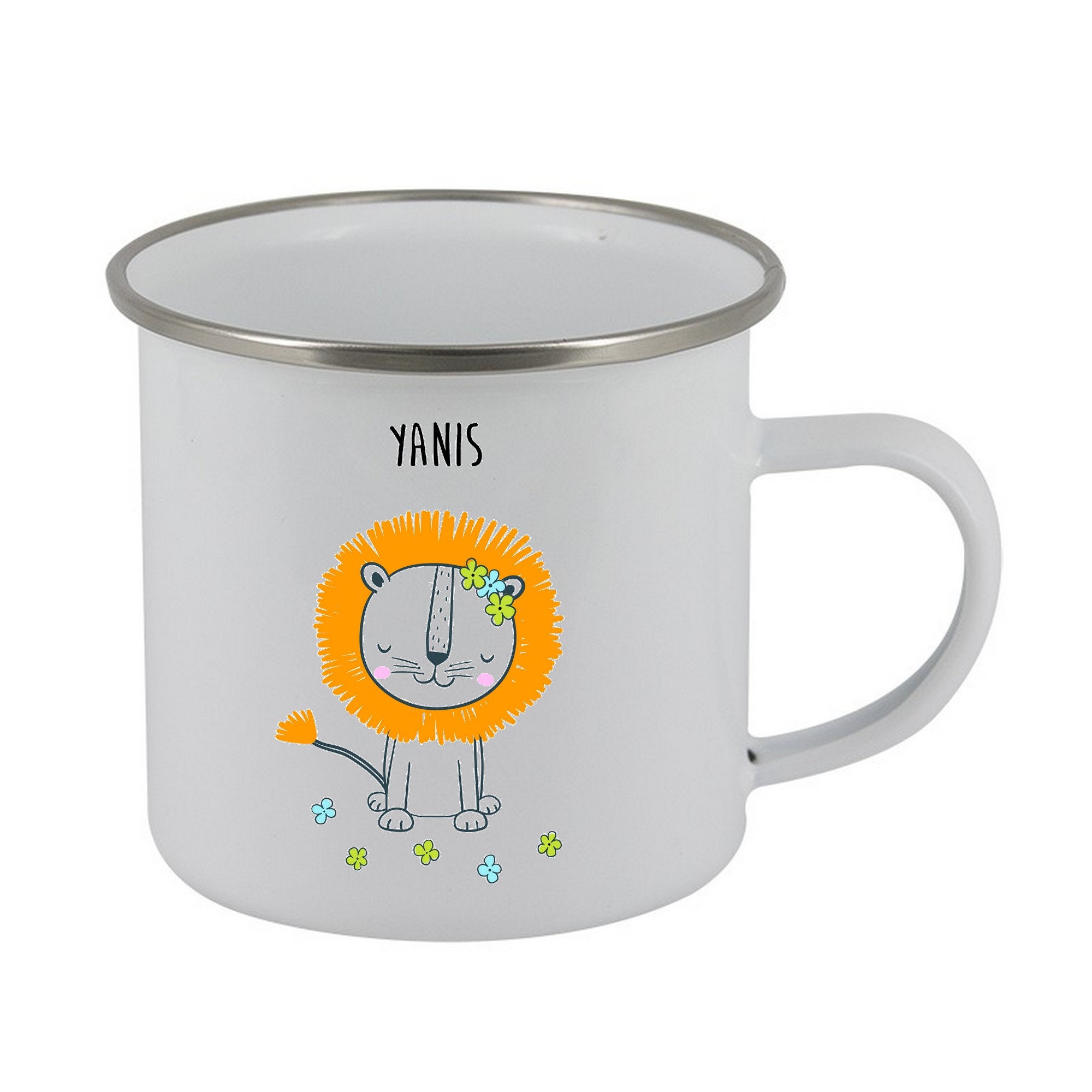 Gobelet Personnalisé Enfant, Tasse Mug Émaillé, en Émail, Personnalisée, Verre Enfant Personnalisabl