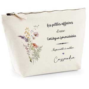 Pochette collègue personnalisée, cadeau pot de départ collègue de travail