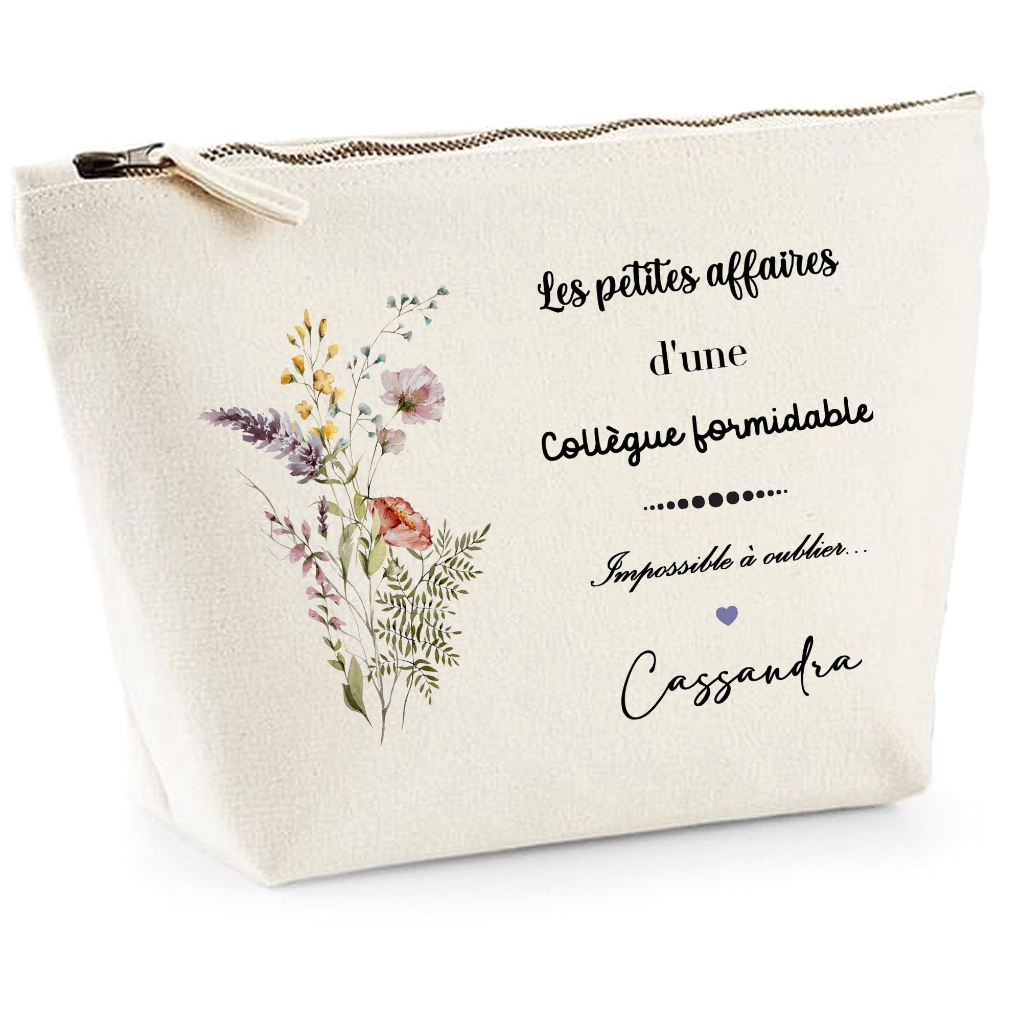 Pochette collègue personnalisée, cadeau pot de départ collègue de