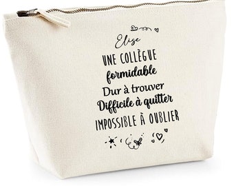 Pochette collègue, cadeau collègue de travail, trousse collègue personnalisée, super collègue, cadeau pot de départ collègue