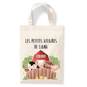 Petit tote bag enfant personnalisé 18x24cm, mini tote bag école maternelle, sac pour la crèche, sac à doudou