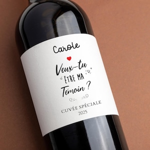Witness bottle label, wedding witness gift, will you be my witness, witness announcement, witness request