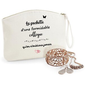 Trousse collègue personnalisée, cadeau pot de départ collègue de travail