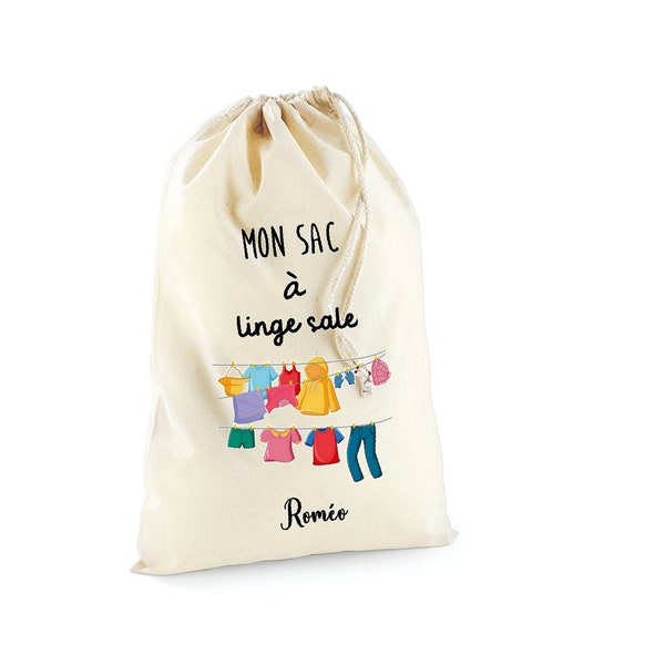 Sac à linge sale, sac à linge à suspendre, sac à linge personnalisé, 49x75cm