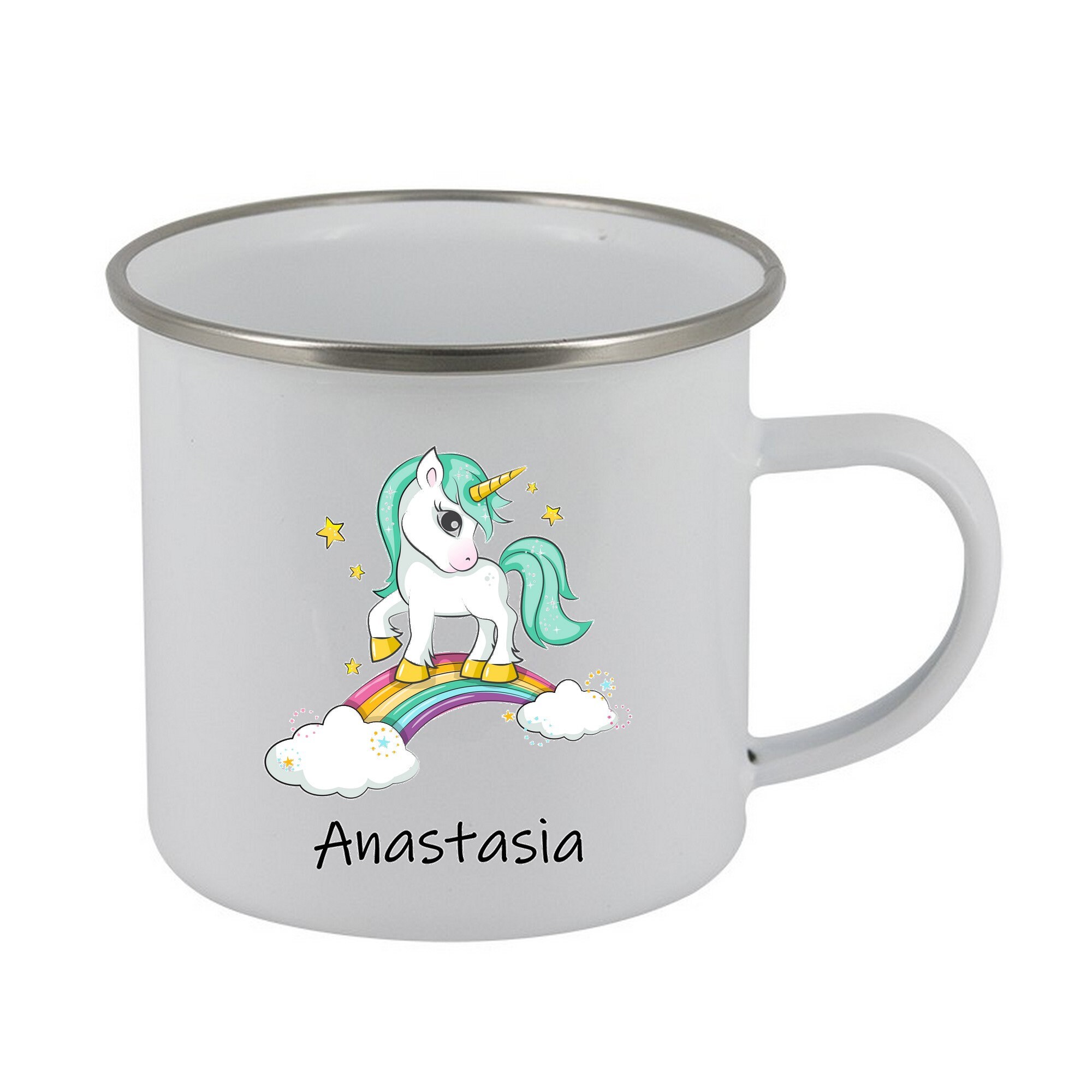 Gobelet Personnalisé Enfant, Tasse Mug Émaillé, en Émail, Personnalisée, Verre Enfant Personnalisabl