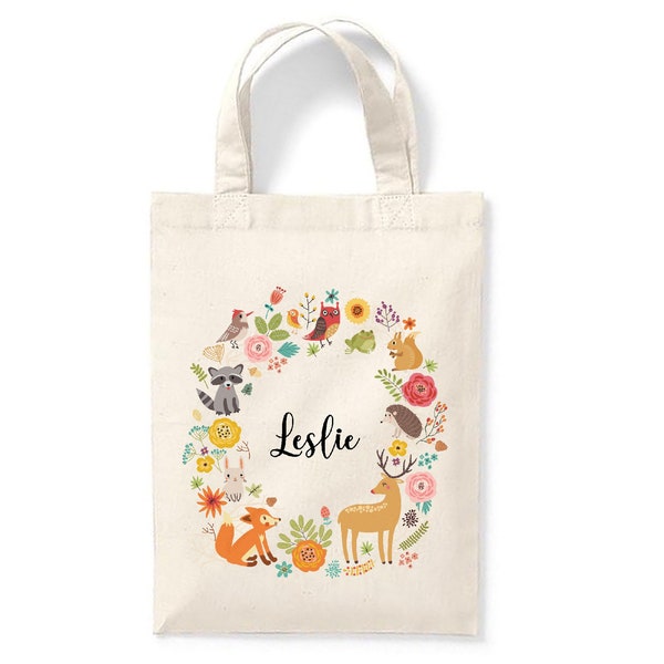 Petit tote bag enfant personnalisé 18x24cm, sac enfant prénom, tote bag école maternelle, sac crèche, sac à doudou