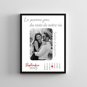 1 year anniversary couple gift, personalized couple poster, first day of the rest of our lives, Valentine's Day gift for men