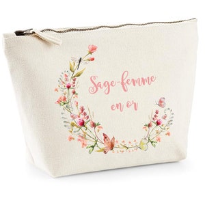 Pochette sage femme personnalisée, cadeau sage femme, cadeau remerciement