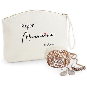 Cadeau marraine, pochette marraine, cadeau parrain marraine, cadeau baptême marraine