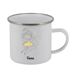 Personalized child mug, enamel child mug, kindergarten child cup, first name child cup, customizable kindergarten mug