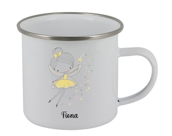 Personalisierte Kindertasse, Emaille-Kindertasse, Kindergarten-Kindertasse, Vorname-Kindertasse, anpassbare Kindergarten-Tasse