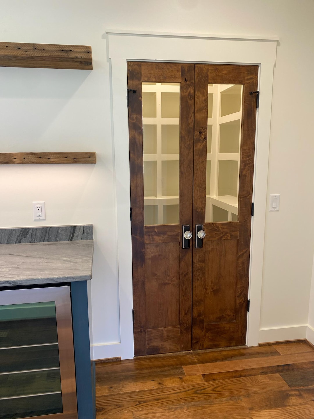 Custom French Doors, Solid Alder Double Pantry Doors, Shaker Panel - Etsy
