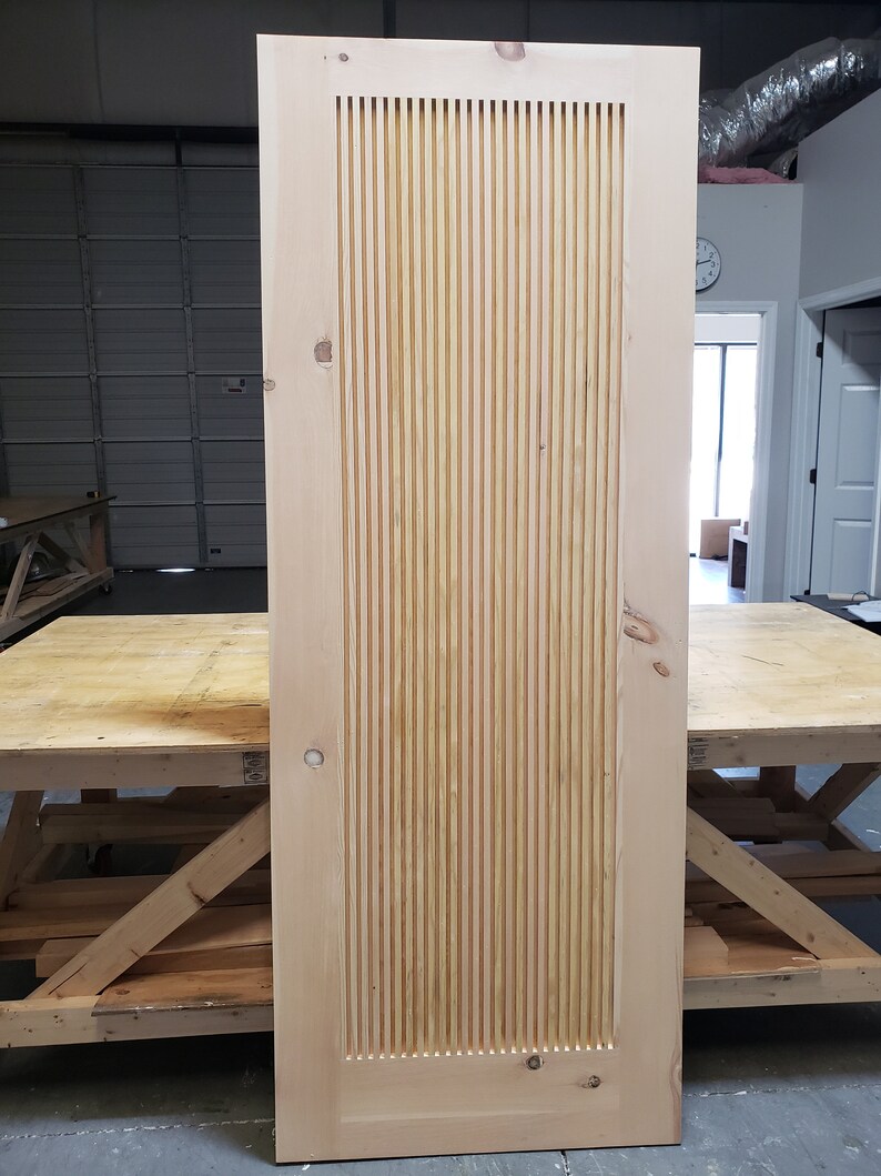 Painted Fluted Barn Door. Pocket Door. Etsy