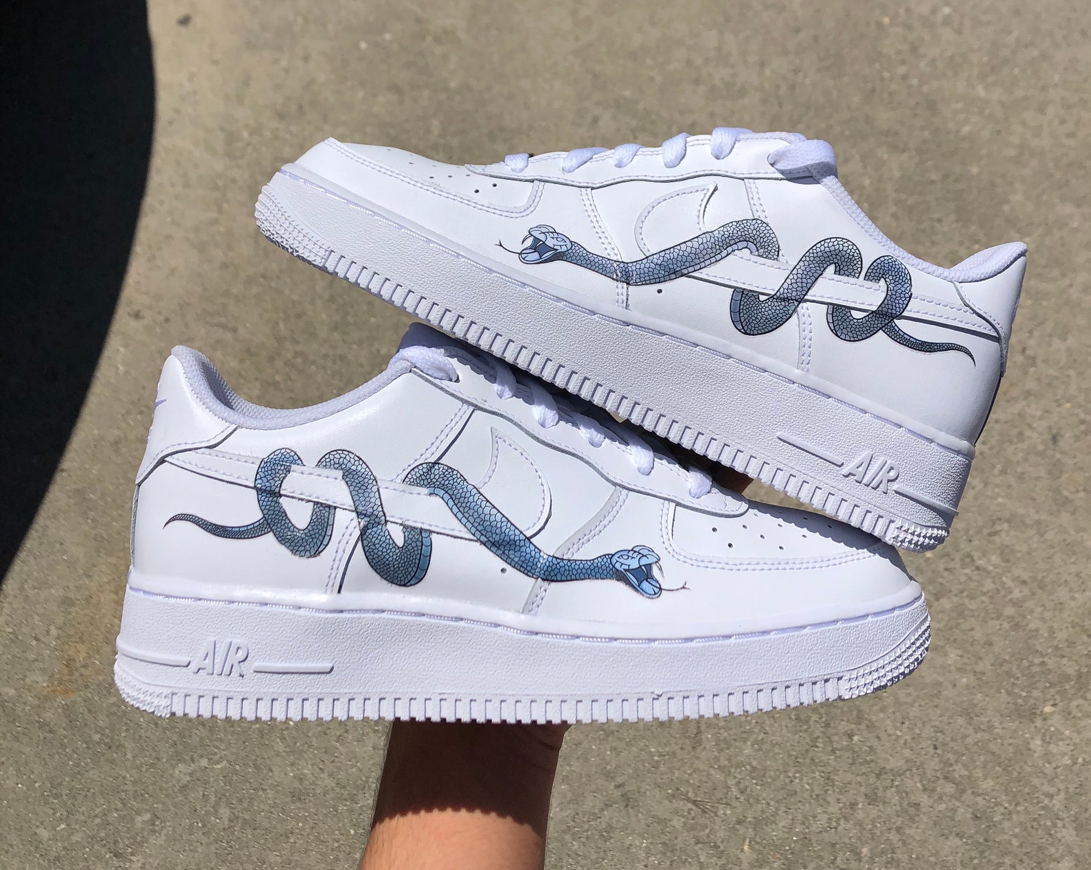 custom snake air force ones