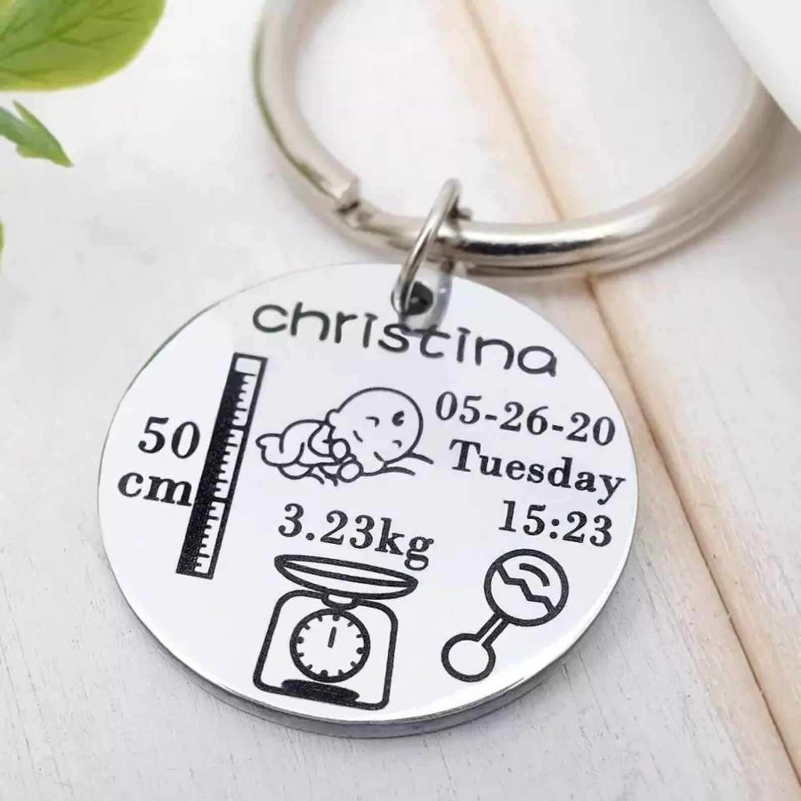 Personalised Baby Photo keychain Engraved Baby keyring Etsy