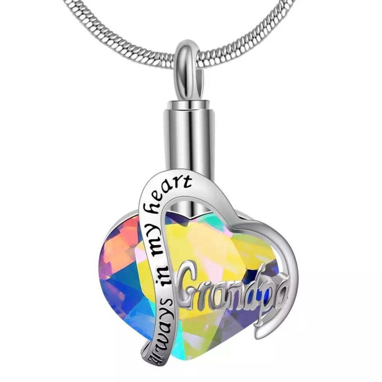 Grandpa Memorial Ashes Pendant Grandad Ashes Necklace Etsy