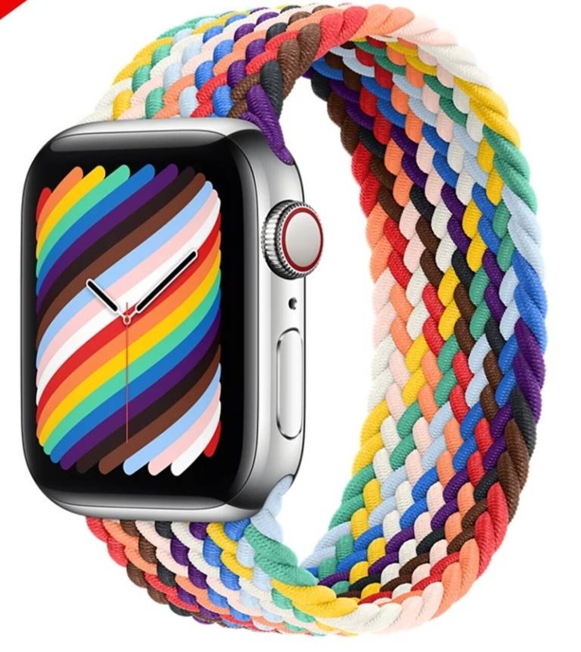 Braided Rainbow Pride Smart Watch Fabric Strap Nylon Watch Etsy UK