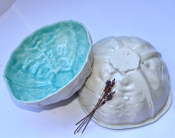 Cabbage shaped ceramic bowl,Cabbage pottery,Ceramic cabbage dish,Cabbage ornament,Ceramic cabbage leaf serving bowl,Gift for her